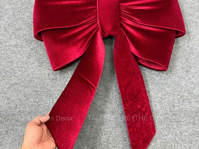 [Order 3 - 4 ngày] Nơ đỏ vải nhung xịn 4 cánh tiểu thơ cỡ lớn [Đứng form - Nhiều cỡ] PK-NO-11